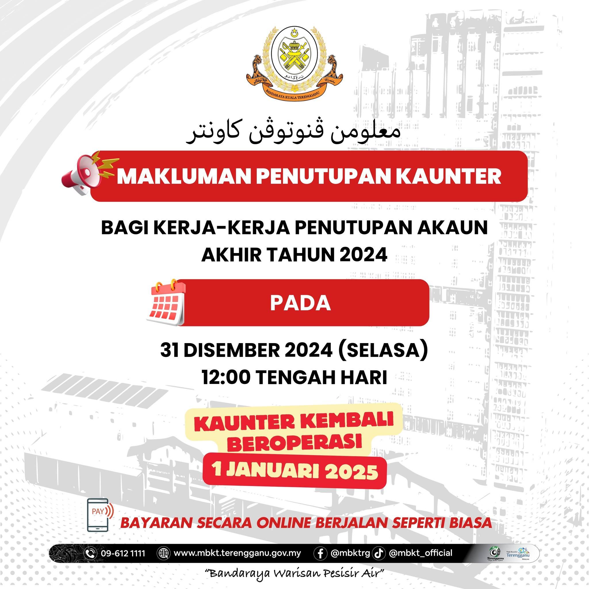 MAKLUMAN PENUTUPAN KAUNTER