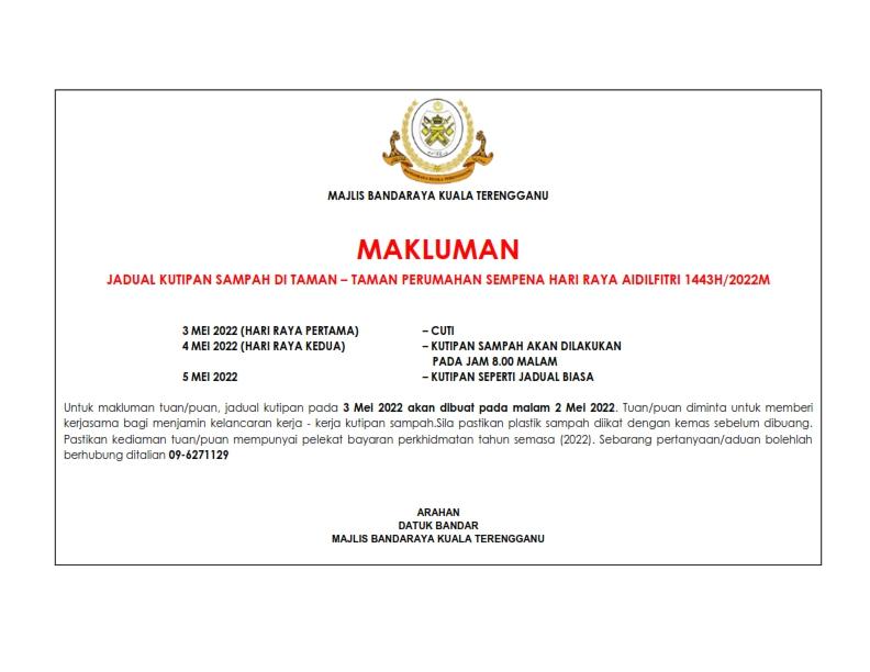 MAKLUMAT KUTIPAN RAYA 2022