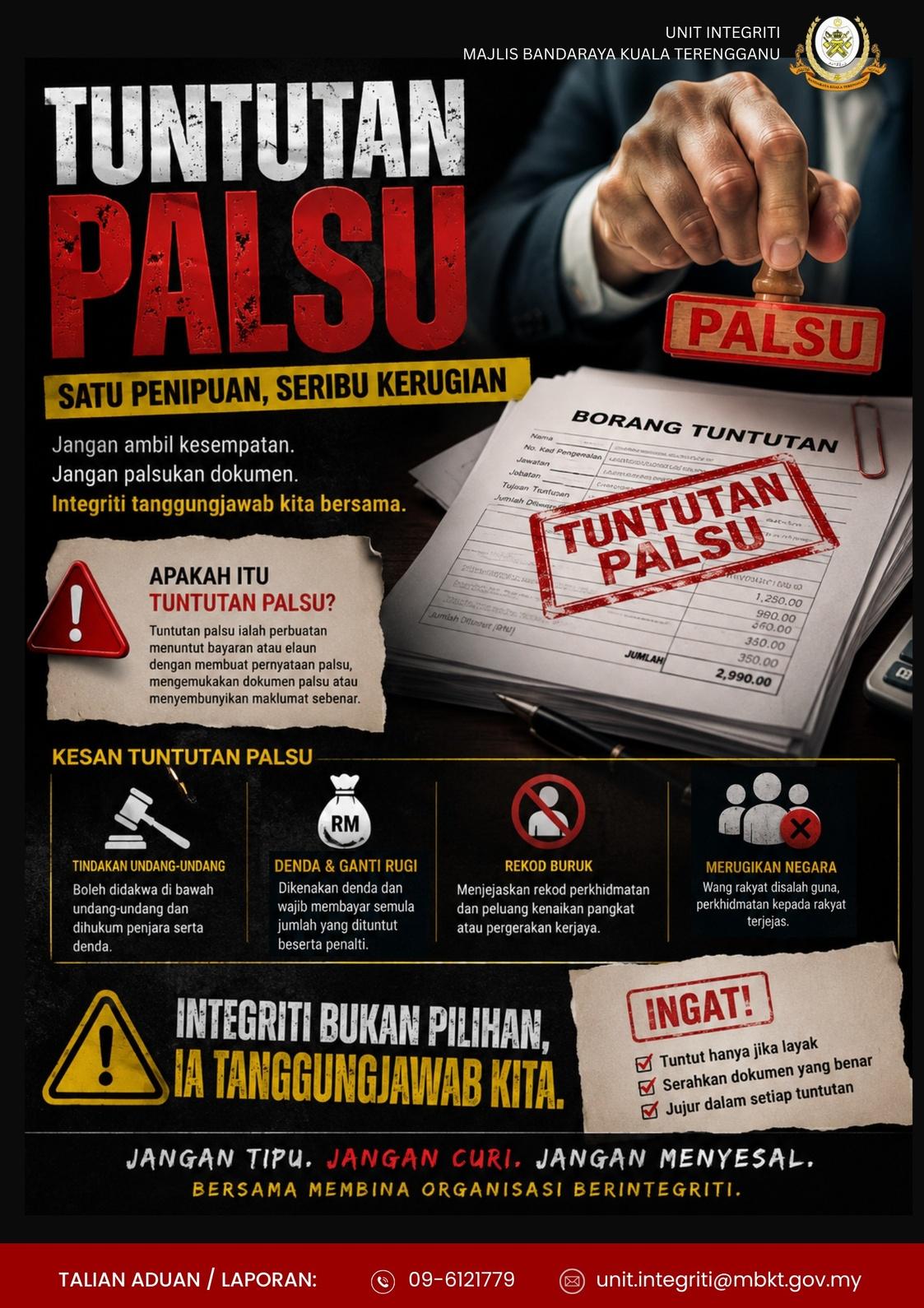 RISALAH INTEGRITI - TUNTUTAN PALSU